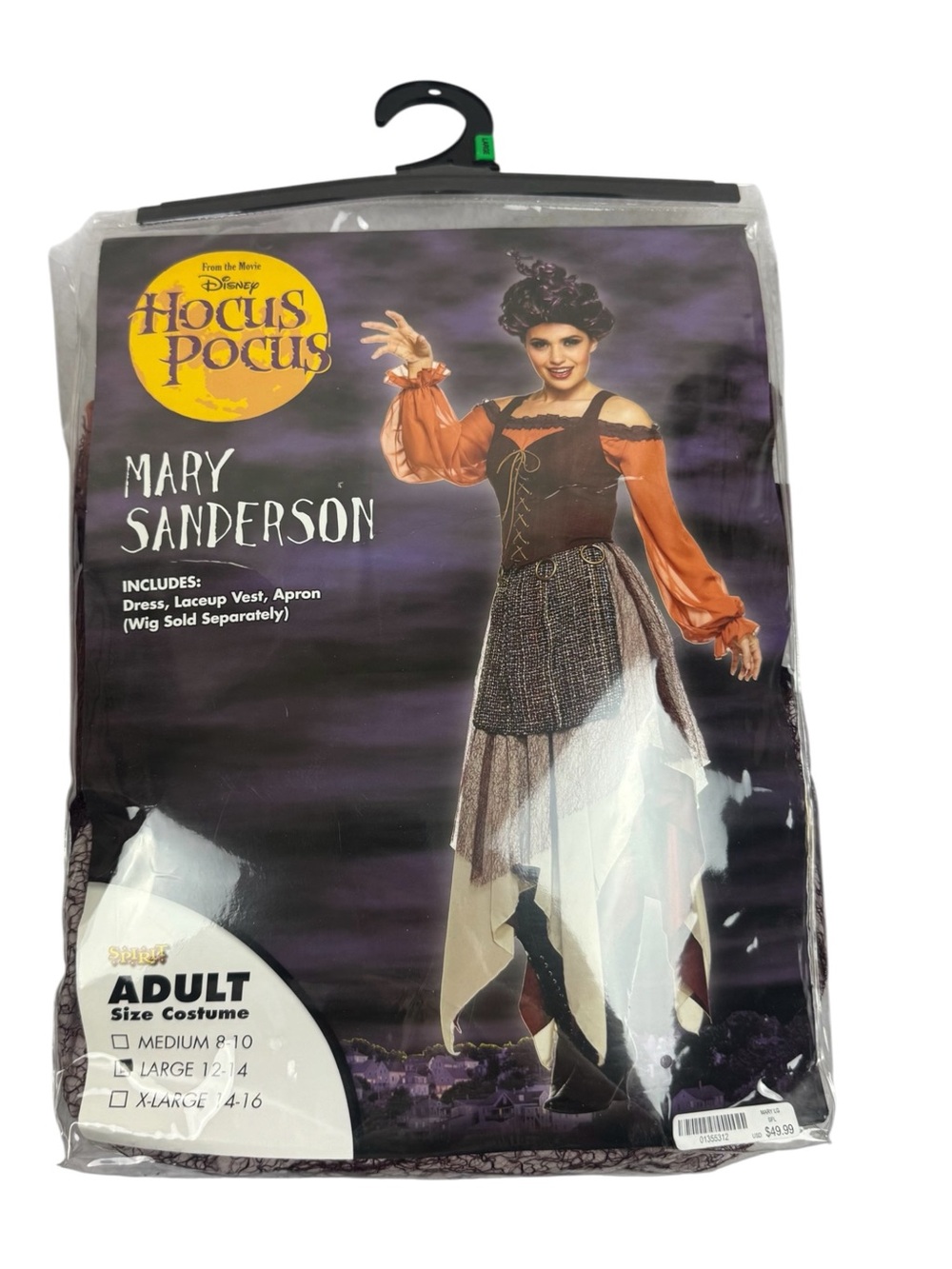 HOCUS POCUS Adult Size L 3-pc Halloween costume, Mary Sanderson